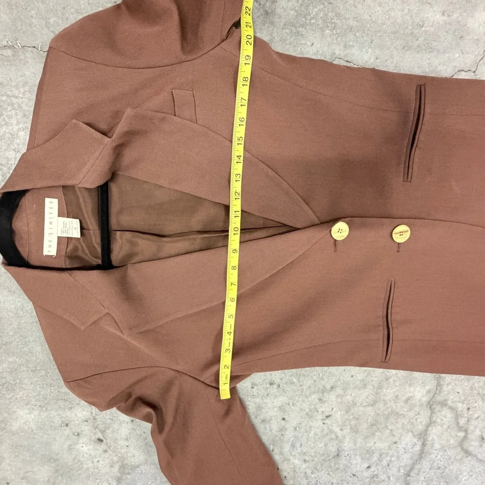 The Limited‎ Blazer Womens Medium Brown Wool Blend Gold Button Vintage